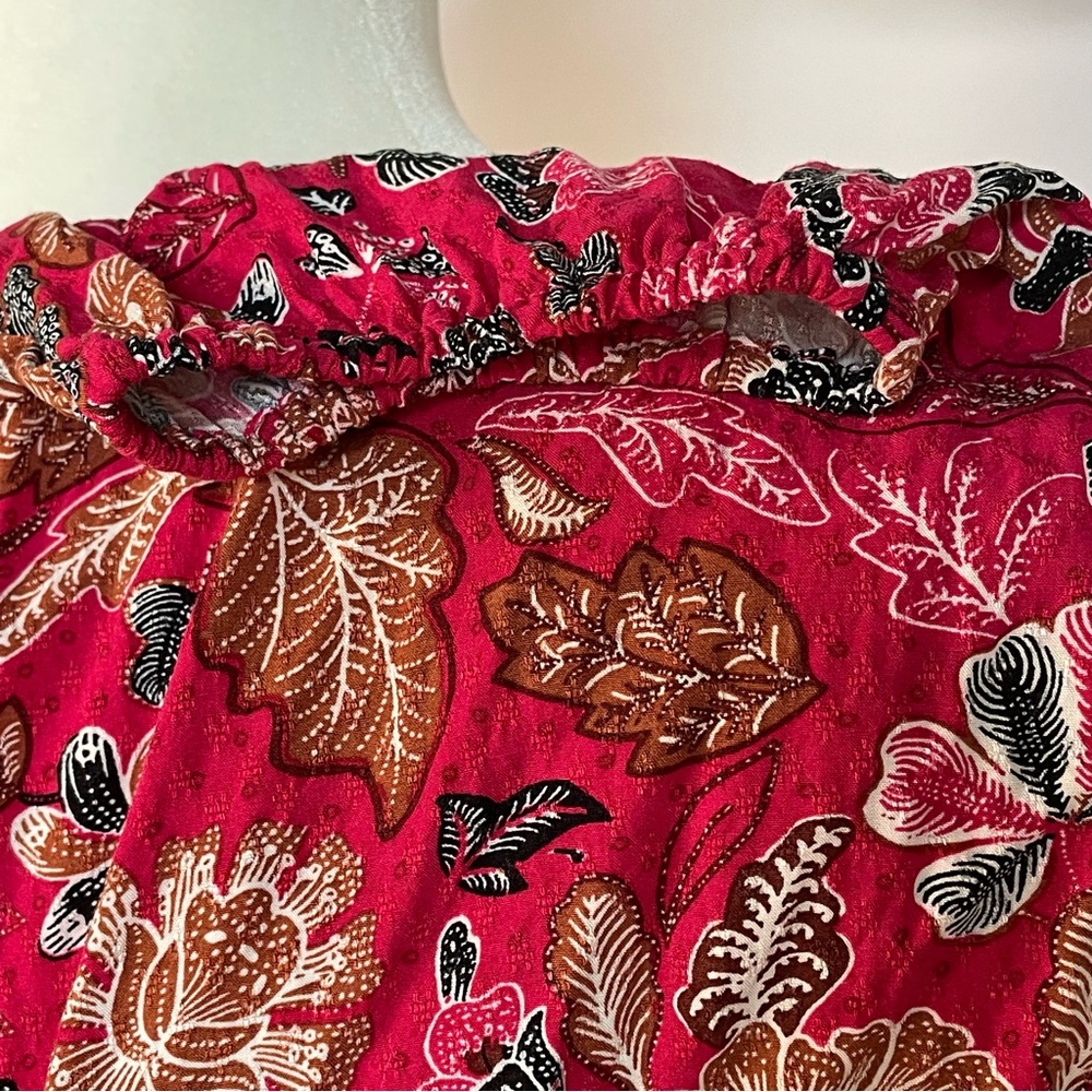 Ann Taylor Factory Women’s XL Pink Floral Relaxed V Neck Blouse - Picture 4 of 10